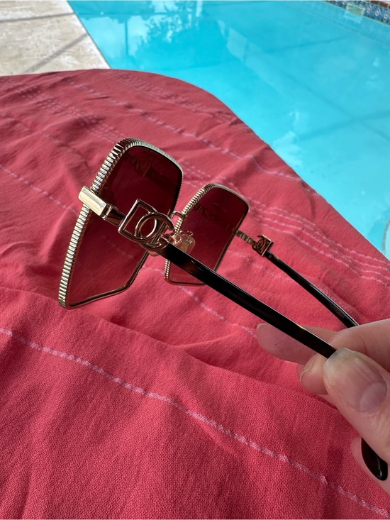 Dolce & Gabbana Gold Frame Sunglasses with Gradient Brown Lenses main image 4